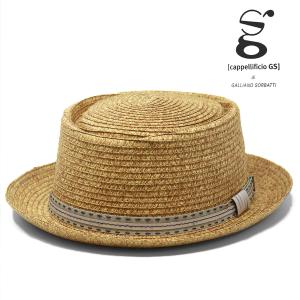 NEW YORK HATニューヨークハット　ハリスツイード茶ポークパイハットL NEW YORK HAT（ニューヨークハット） メンズ ハット レザーポークパイ