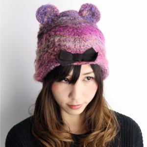 GREVI（グレヴィ） くま耳 ニット帽 秋冬 イタリア ニット レディース