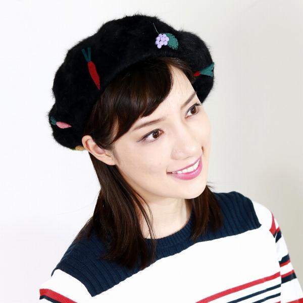 ベレー帽 アンゴラ バラ色の帽子 やさいのアンゴラベレー 秋冬 ベレー 高級素材 日本製 Barai...