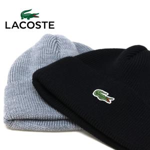 ラコステ ニット帽 メンズ ワニワッペン 毛100 帽子 秋冬 ニットワッチ レディース LACOSTE ビーニー 折り返し シンプル ニット帽子 日本製 フリーサイズ｜elehelm-hatstore