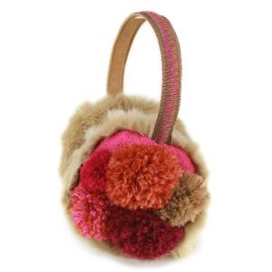 バラ色の帽子 ボンボンイヤーマフ イヤーマフラー レディース ぼうし 耳あて 帽子 Barairo No Boushi ハンドメイド レッド Doc Sg