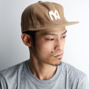 帽子 キャップ メンズ レディース フランネル エベッツフィールド ベースボール ニューヨークヤンキース キャメル｜elehelm-hatstore