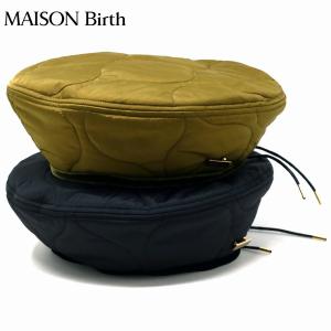 秋冬 メゾンバース ベレー レディース ひょうたん キルト生地 ベレー帽 メンズ 帽子 MAISON Birth 小物 パイピング QUILTED BERET ベルベット｜elehelm-hatstore