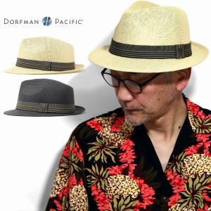 ハット メンズ 中折れハット メンズ 春夏 中折れ帽子 メンズ ストライプ DORFMAN PACIFIC 帽子 ストローハット メンズ ペーパー サマーハット メンズ 父の日｜elehelm-hatstore