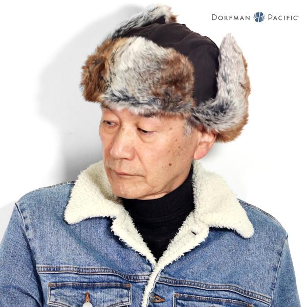 飛行帽 ファー 帽子 フライトキャップ ドーフマン 耳当て付き 2WAY メンズ インポート ブラン...