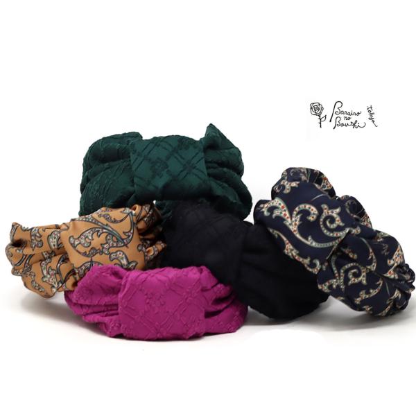 レディース カチューシャ かわいい 秋冬 ギャザーカチューシャ 送料無料 バラ色の帽子 ヘッドドレス...