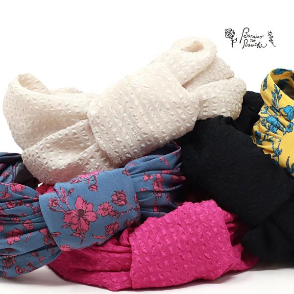 カチューシャ かわいい レディース 春夏 ギャザーカチューシャ 花柄 送料無料 バラ色の帽子 ヘッド...