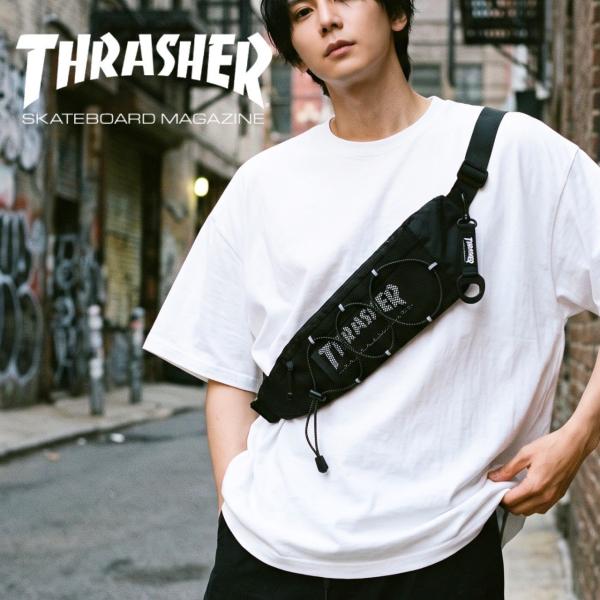 スラッシャー ショルダーバッグ THRASHER ボディバッグ ウエストバッグ フェス 旅行 クロス...