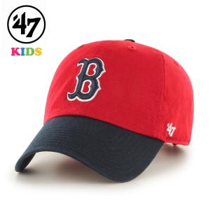 47 キャップ キッズ レッドソックス レッド×ネイビー Red Sox Kids '47 CLEAN UP 47brand MLB公式 春夏 秋冬｜elehelm-hatstore