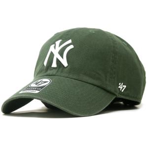 47 キャップ メンズ レディース ブランド 47brand クリーンナップ  フォーティーセブン コットン Yankees '47 CLEAN UP Moss x White Logo ヤンキース｜elehelm-hatstore