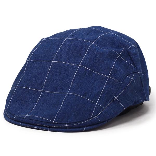 メンズ ハンチング 春夏 STETSON ブランド チェック柄 さわやか リネン 麻 100% 涼し...