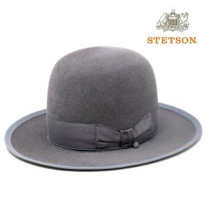 ステットソン フェルトハット ラビット STETSON 中折れハット CUSTOM V OPENCROWN 復刻 ハット ボーラーハット メンズ 帽子 送料無料 グレー｜elehelm-hatstore