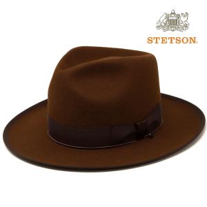 復刻 STETSON フェルトハット 日本製 ラビットファーフェルト ステットソン 中折れハット CLN ラビット ハット メンズ 帽子 送料無料 中茶｜elehelm-hatstore