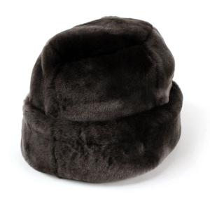 帽子 ニット帽 帽子ニット レディス レディース リアルファー ロシア帽 冬 イタリア製 GREVI ブラウン｜elehelm-hatstore