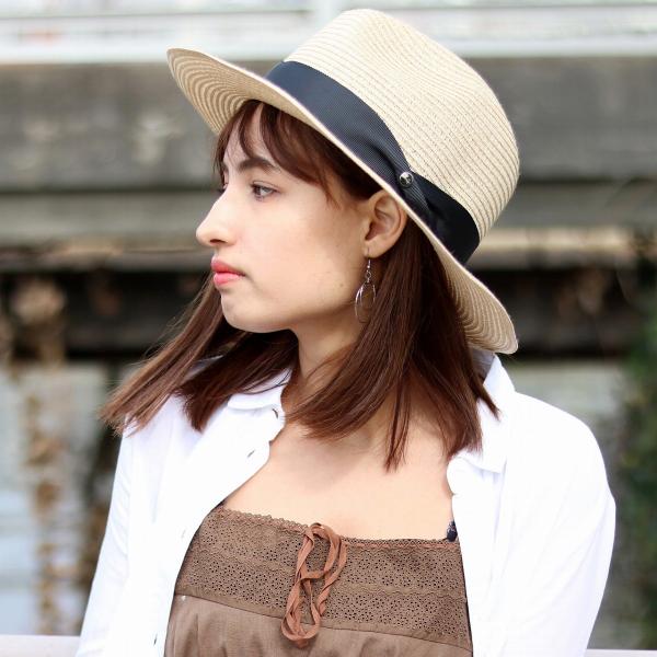 春 夏 オリジナル マニッシュハット 麦わら帽子 中折れ HAT 帽子 ストローハット メンズ レデ...