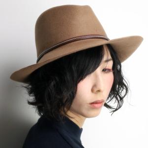 秋冬 ツバ広 中折れハット レディース HATS & DREAMS フェルト ハット&ドリームズ ベージュ｜elehelm-hatstore