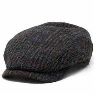 Harristweed ハンチング インポートブランド WIGENS 生地ブランド ハリスツイード ツイードチェック柄 ブルー｜elehelm-hatstore