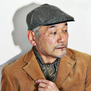 帽子 ハンチング トーンオントーンチェック ウール フランネル