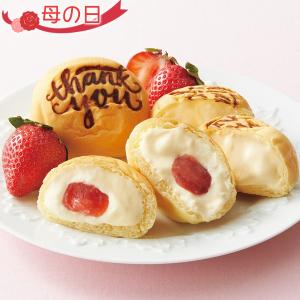 母の日 遅れてごめんね スイーツ 八天堂 Thank youくりーむパン・あまおう苺詰合せ(6個) メッセージカード付 ギフト プレゼント 贈り物｜elehome