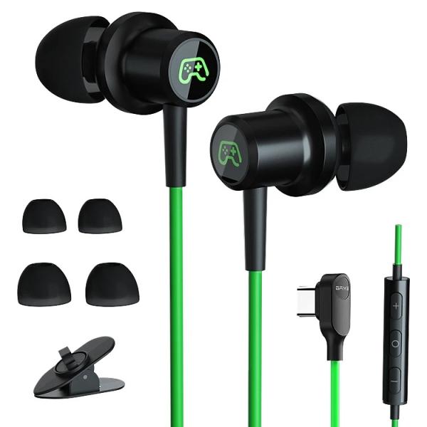 ゲーミングイヤホン USB TYPE-C タイプシー 有線イヤホン マイク付きiPhone 15 P...