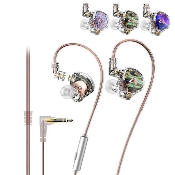 LM3 イヤホン インイヤー カナル型 高音質 有線 3.5mm イヤフォン マイク付き クリア ゲ...