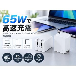 エレメント 急速充電器 65W USB-C タイプC GaN 窒化ガリウム PD3.2 PPS QC3.0 小型 軽量 ACアダプター ノートPC スマホ タブレット