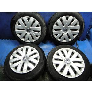 VW ポロ  6R 系等 純正 15インチ スチール ホイール キャップ付き タイヤ ホイル 185...