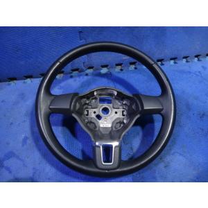 VW ゴルフ ヴァリアント 1KC 系 純正 ステアリング ハンドル 黒 レザー  [6296]