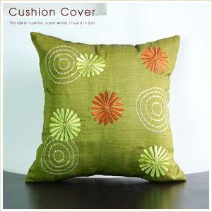 クッションカバー 40×40cm アジアン おしゃれ 正方形 刺繍 椅子 クッション モダン アジア...