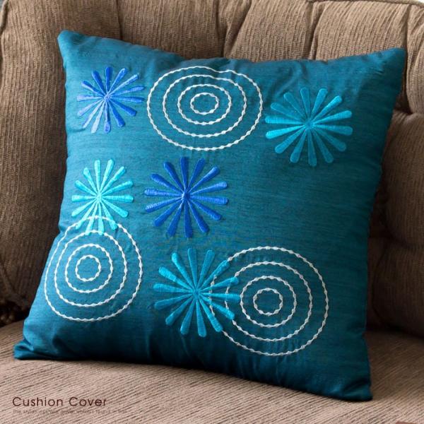 クッションカバー 40×40cm アジアン おしゃれ 正方形 刺繍 椅子 クッション モダン アジア...