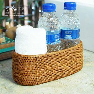 アジアン雑貨 アタ製楕円形小物入れケース アジア工房 10306