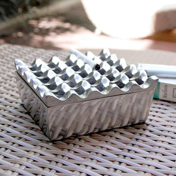 灰皿 アルミ製灰皿 Lサイズ おしゃれ フタ付 卓上灰皿 灰ざら はいざら 来客用 アンティーク か...