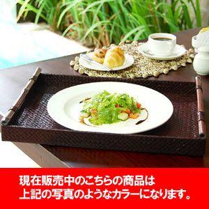 アジアン雑貨 パンダン製バンブーハンドル付きトレイ Ｌ アジア工房 10464