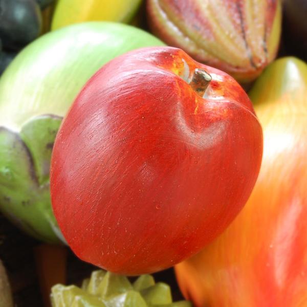 アジアン雑貨 木彫りフルーツ リンゴ アジア工房 10532