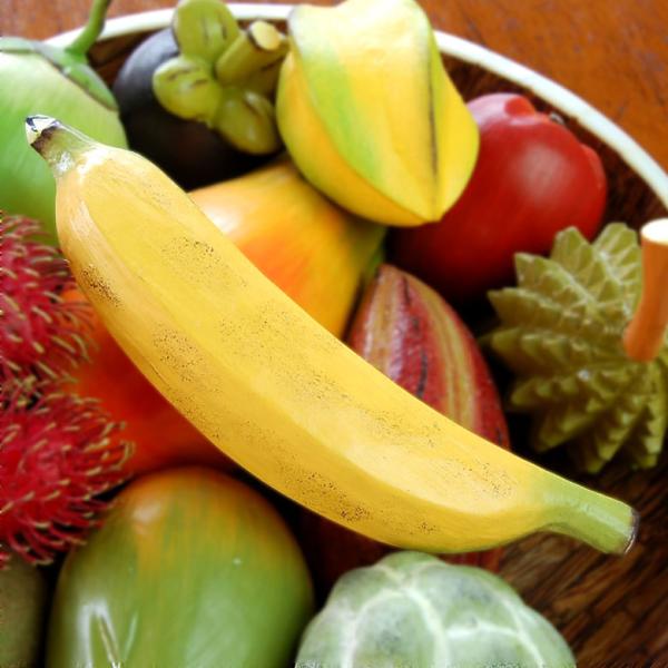 アジアン雑貨 木彫りフルーツ バナナ アジア工房 10533