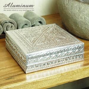 アルミのデコレーション小物入れケース L アジア工房 10701