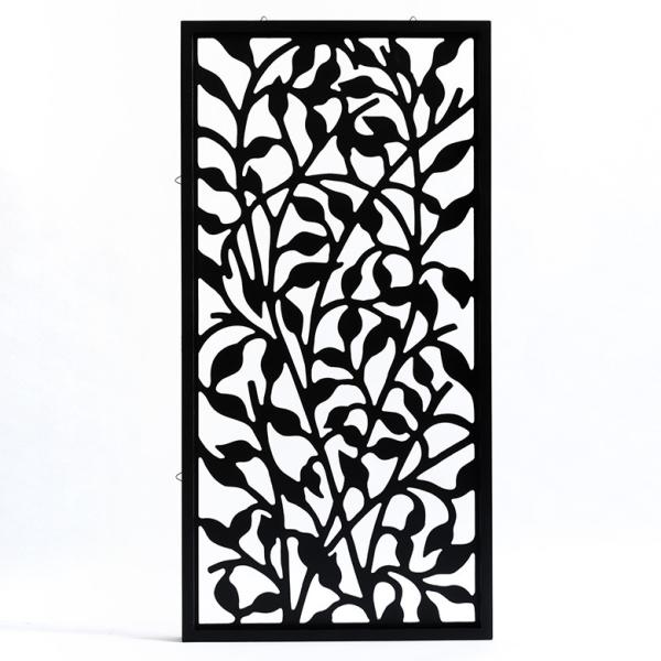 アートパネル レリーフ 壁掛け 木製 長方形 モダン 約40×80cm リーフ 植物 壁飾り 木彫り...