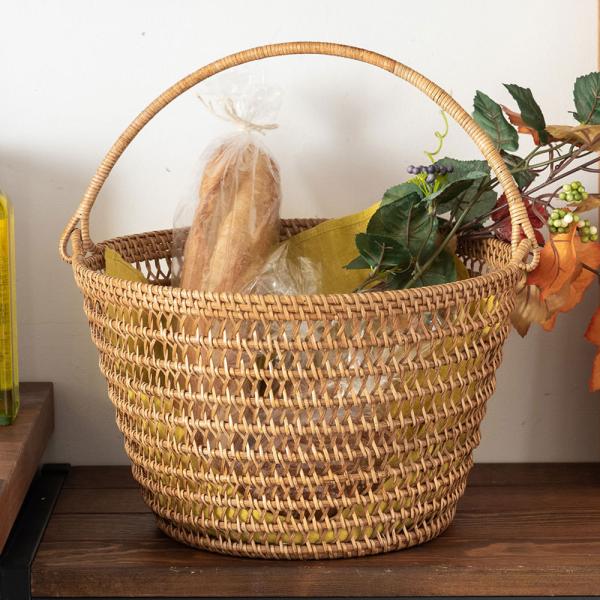 バスケット かご 収納 整理 整頓 持ち手つき 収納ボックス 小物入れ ラタン アジアン バリ ナチ...
