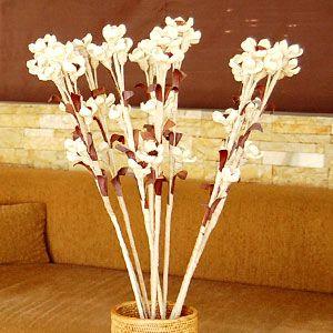 アジアン雑貨 コーンリーフとバナナの木の皮で出来たアートプランツ Ａタイプ アジア工房 10957