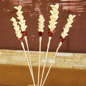 アジアン雑貨 コーンリーフとバナナの木の皮で出来たアートプランツ Bタイプ アジア工房 10958