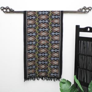 イカット ブラウン 手織り タペストリー クロス テーブルランナー