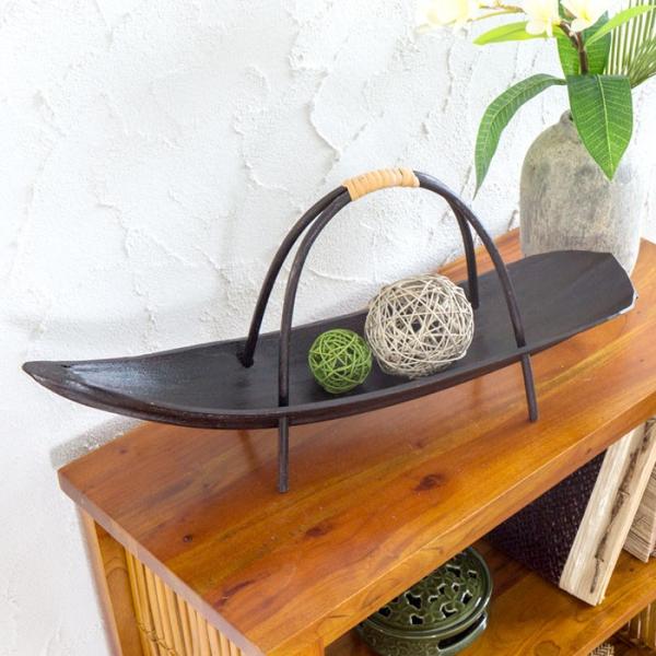 パームリーフトレイ 持ち手付き アジア工房 12810