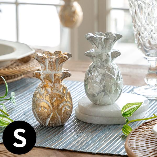 オブジェ ウッド 木製 天然木 パイナップル フルーツ ゴールド シルバー ハロウィン クリスマス ...