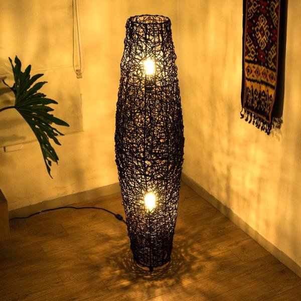 フロアライト 照明 スタンド ラタン製 籐 高さ約120cm アジアン バリ雑貨 間接照明 おしゃれ...