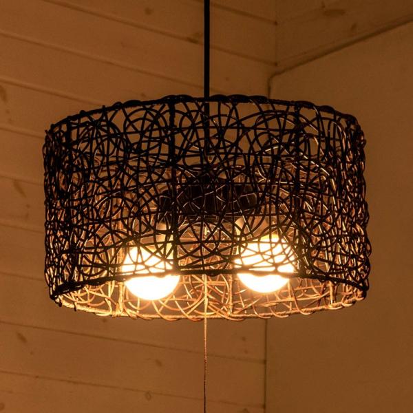 ペンダントライト 照明 吊り下げ ラタン製 籐 直径約40cm アジアン バリ雑貨 天井照明 おしゃ...