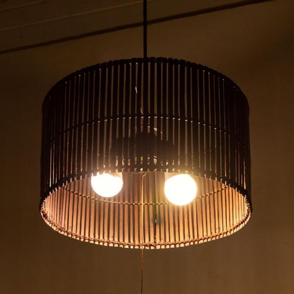 ペンダントライト 照明 吊り下げ バンブー製 竹 直径約40cm アジアン バリ雑貨 天井照明 おし...