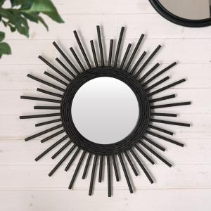 ミラー 鏡 壁掛け ウォールミラー 丸型 ラタン 壁掛けミラー