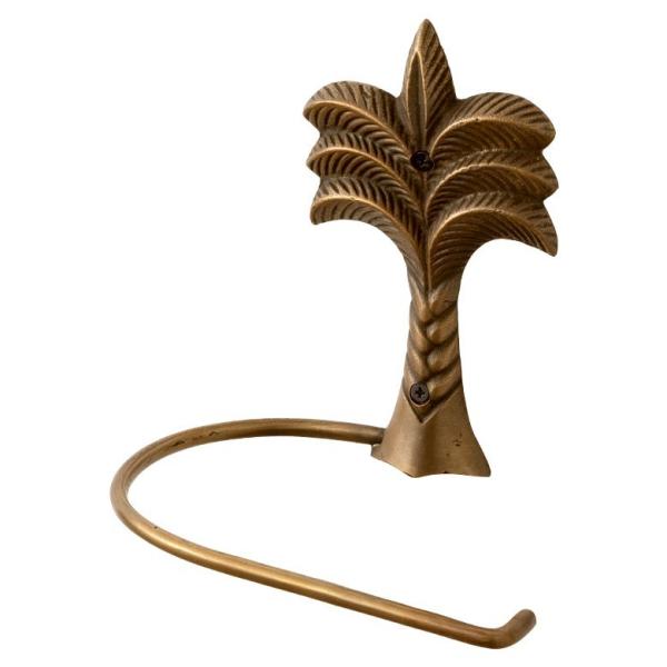 トイレットペーパーホルダー パームツリー 壁掛けフック ウォールフック 約15cm アンティーク風 ...