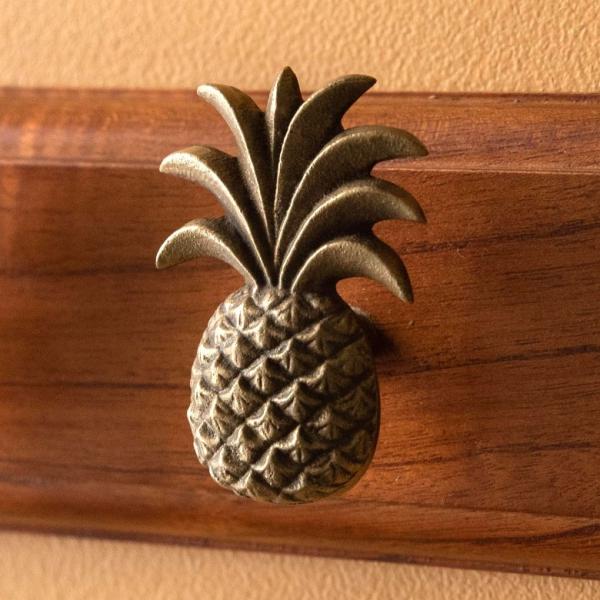取っ手 ドアノブ 真鍮製 パイナップル型 Mサイズ 幅4.5cm 高さ6.5cm アンティーク風  ...