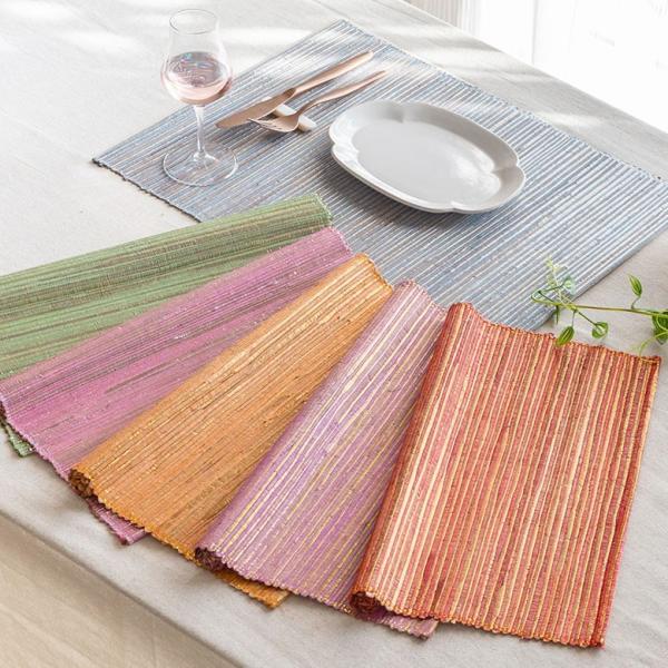 ランチョンマット ウォーターヒヤシンス コットン メタリック カラー W48cm テーブルコーディネ...